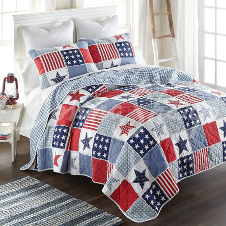 Star & Stripe 3Pc Cotton Quilt Set From Your Lifestyle By Donna Sharp Bedding