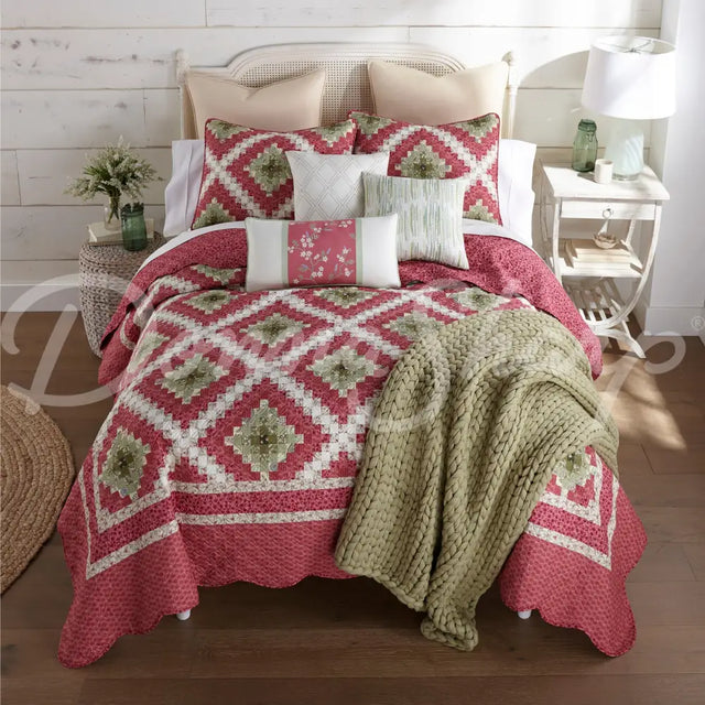 Sweet Melon 3Pc Quilted Bedding Set From Your Lifestyle