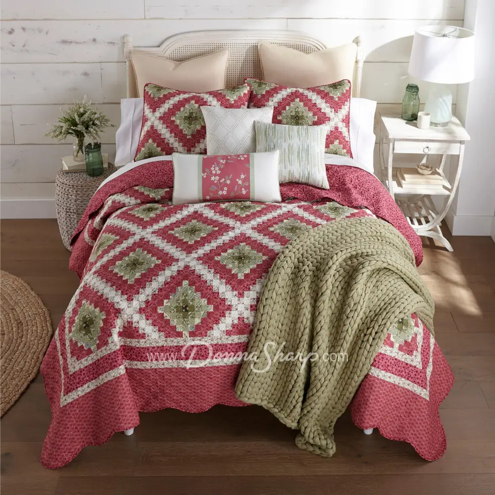 Sweet Melon 3Pc Quilted Bedding Set From Your Lifestyle