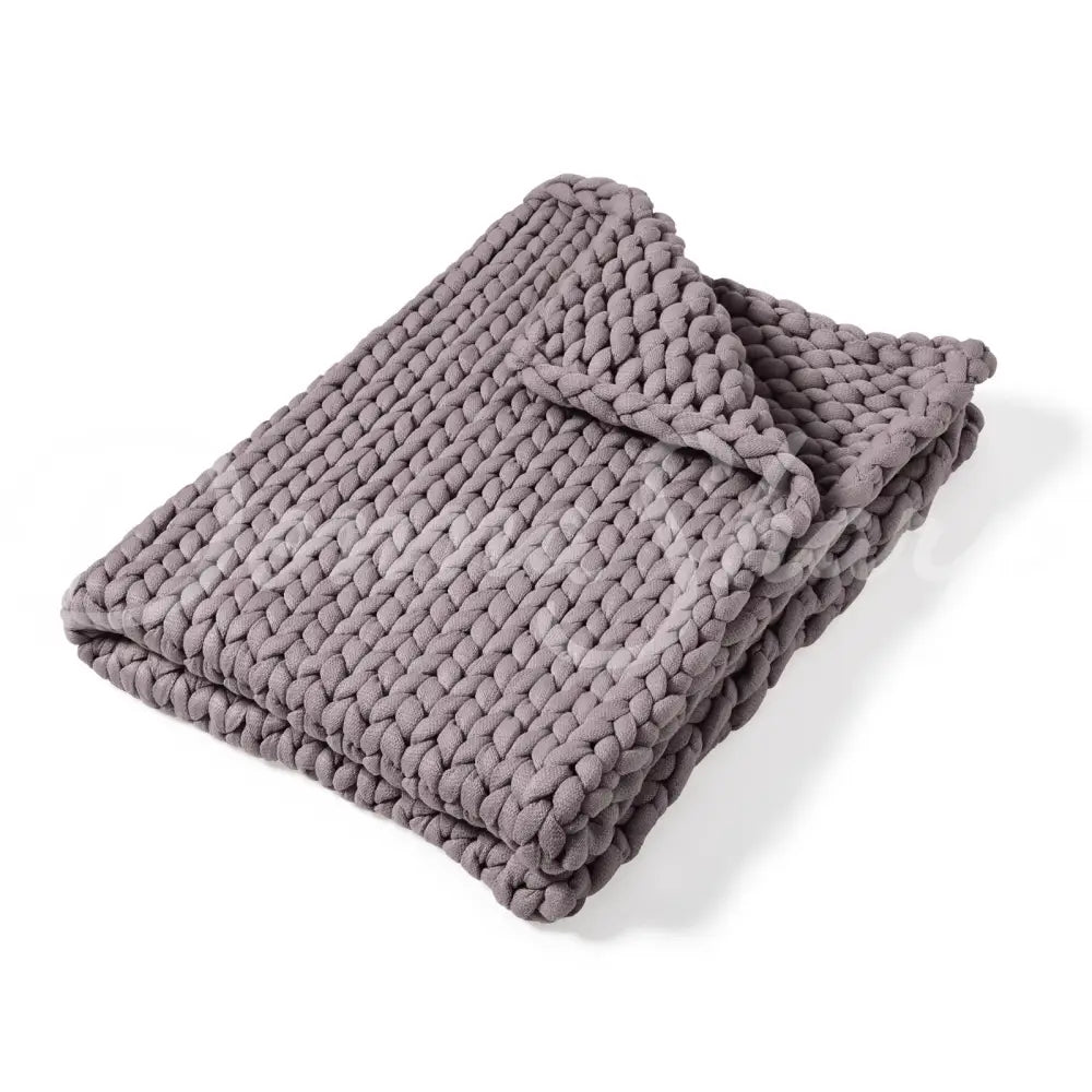 Throw Chunky Knitted (Grey) Brands