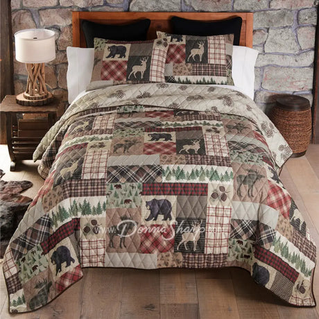 Wilderness Pine Quilted Bedding Set From Your Lifestyle By Donna Sharp Queen Quilt + 2 Shams
