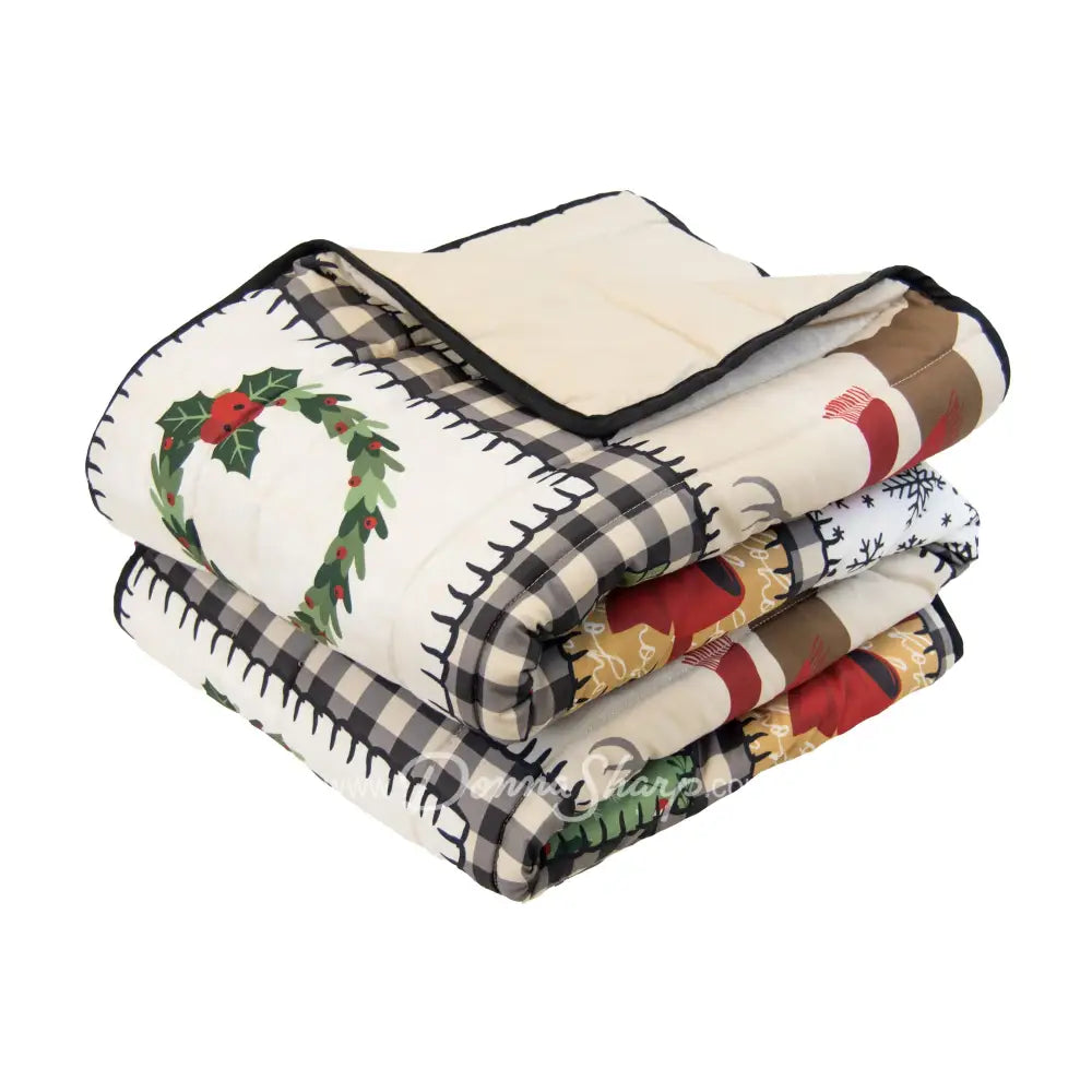 Winter Cottage Quilted Bedding Set from Your Lifestyle Throw Bedding