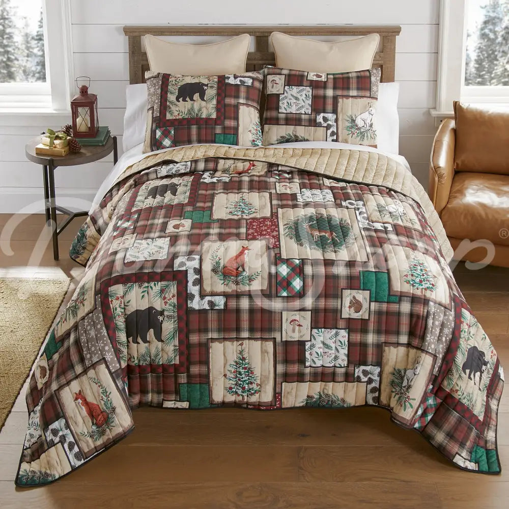 Woodland Holiday Lightweight Quilted Bedding Set From Your Lifestyle By Donna Sharp