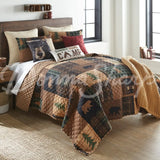 Your Lifestyle Brown Bear Cabin Quilted Bedding Set