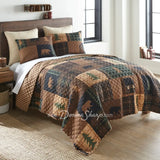 Your Lifestyle Brown Bear Cabin Quilted Bedding Set