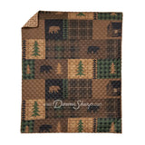Your Lifestyle Brown Bear Cabin Quilted Bedding Set
