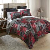 Your Lifestyle Red Forest Microfiber Quilt Bedding Set